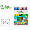 Feutre coloriage liderpapel slim longueur écriture 800m pointe nylon 2mm diamètre étui carton 24 unités