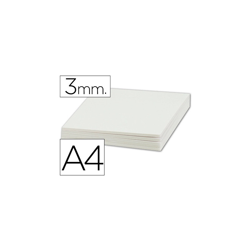 Carton entrecolle liderpapel a4 epaisseur 3mm unicolore blanc