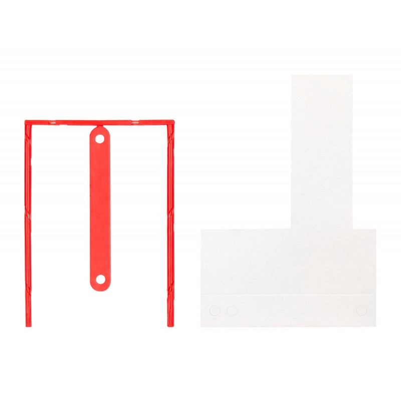 Relieur fasteneur q-connect d-clips plastique intérieur métallique pliable en tout sens coloris rouge boîte 100 unités