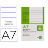 Bloc notes liderpapel perforé ligné a7 105x74mm paysage couverture carton imprimé 250g/m2 80f 60g/m2