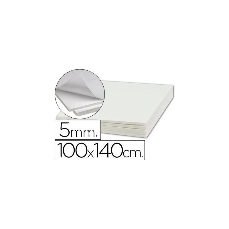 Carton entrecolle liderpapel adhesif 100x140cm epaisseur 5mm unicolore blanc