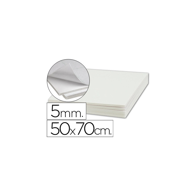 Carton entrecolle liderpapel adhesif 50x70cm epaisseur 5mm unicolore blanc
