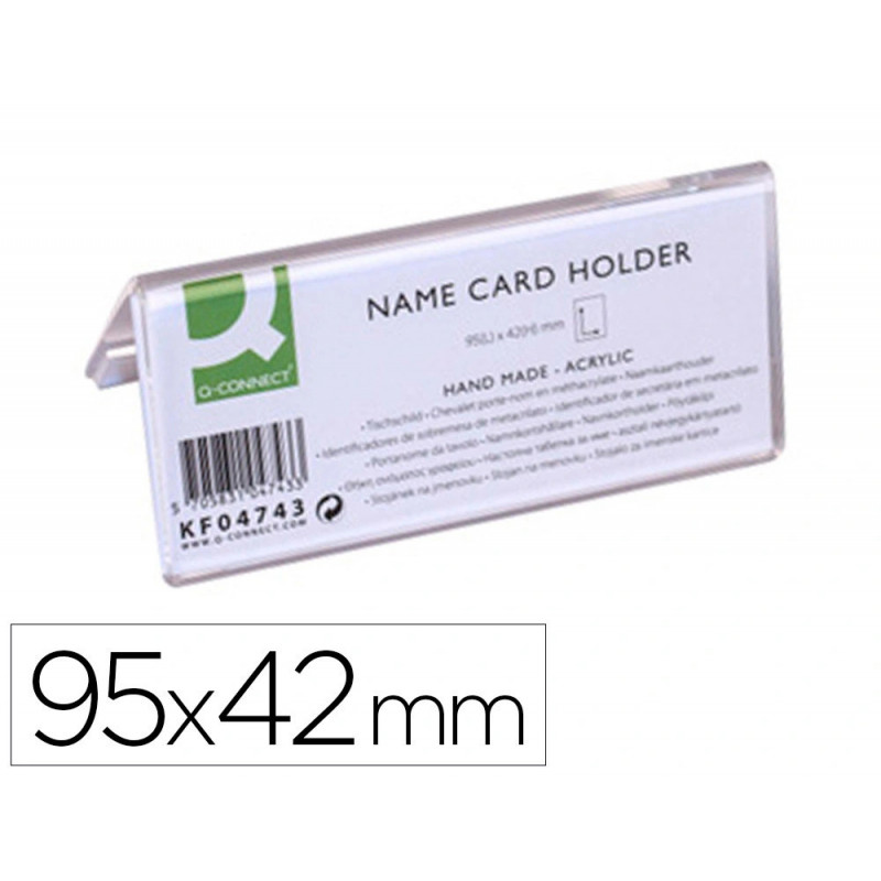 Chevalet q-connect porte-noms méthacrylate idéal système identification 95x42mm