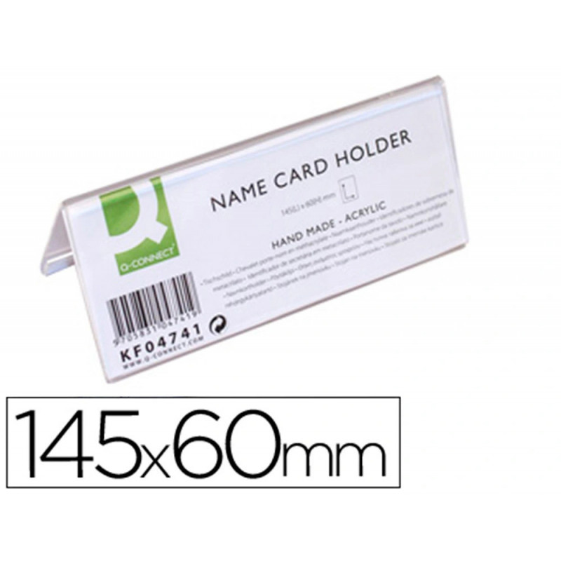Chevalet q-connect porte-noms méthacrylate idéal système identification 145x60mm