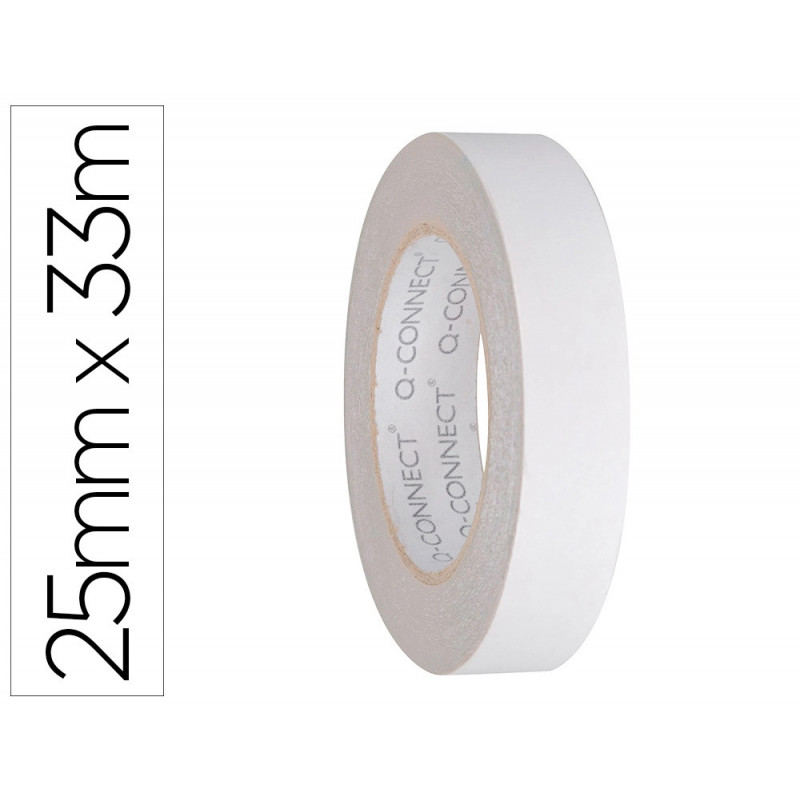 Ruban adhésif q-connect double face multiples fixations différents types surfaces 25mmx33m
