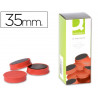 Aimant q-connect diamètre 35mm affichage signalisation toutes surfaces métalliques coloris rouge boîte 10 unités