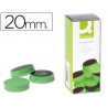 Aimant q-connect diamètre 20mm affichage signalisation toutes surfaces métalliques coloris vert boîte 10 unités