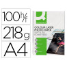 Papier photo q-connect laser semi glacé brillant a4 218g/m2 compatible toutes imprimantes paquet 100 feuilles