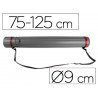 Porte-plans liderpapel plastique bandoulière 75cm extensible 125cm diamètre 9cm coloris gris