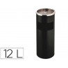 Cendrier q-connect corbeille métallique cylindrique 12l 250x615mm grille retrait mégots coloris noir