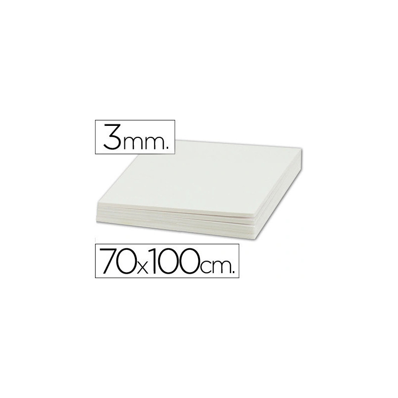 Carton entrecolle liderpapel 70x100cm epaisseur 3mm unicolore blanc