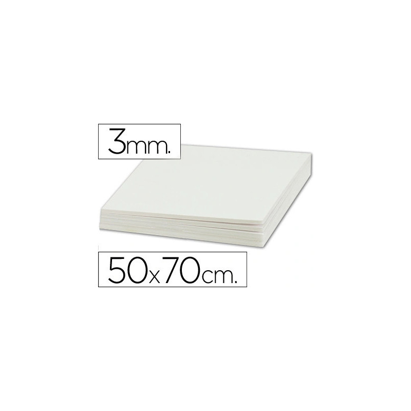 Carton entrecolle liderpapel 50x70cm epaisseur 3mm unicolore blanc