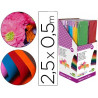 Papier crépon cellophane liderpapel 50cmx2.50m présentoire 80u coloris assortis