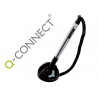 Stylo-bille q-connect sur socle support adhésif chaîne plastique trait 0.7mm encre bleue