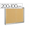 Vitrine q-connect cadre aluminium fond liège portes coulissantes méthacrylate serrure fixation mur 24f a4 200x100x6cm