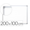 Tableau q-connect laqué magnétique cadre aluminium idéal collèges bureaux inclus accessoires fixation mur 200x100cm