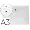 Pochette enveloppe liderpapel polypropylène 180 microns a3 420x297mm 50f fermeture bouton résistant transparent