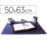 Sous-main q-connect simple coins arrondis dessous mousse antidérapant bord soudé 50x63cm polypropylene coloris bleu