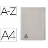 Intercalaire q-connect pp 12/ 100e a4 225x297mm multiperforé alphabet gravé onglets coloris gris