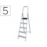 Escabeau q-connect aluminium 450x850x1720mm 5 marches 4.75k g poids maximum supporté 150kg