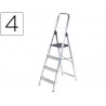 Escabeau q-connect aluminium 430x720x1490mm 4 marches 3.2kg poids maximum supporté 150kg