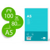 Papier écriture liderpapel a5 148x210mm blancheur extra opacité 80g/m2 paquet 100 feuilles