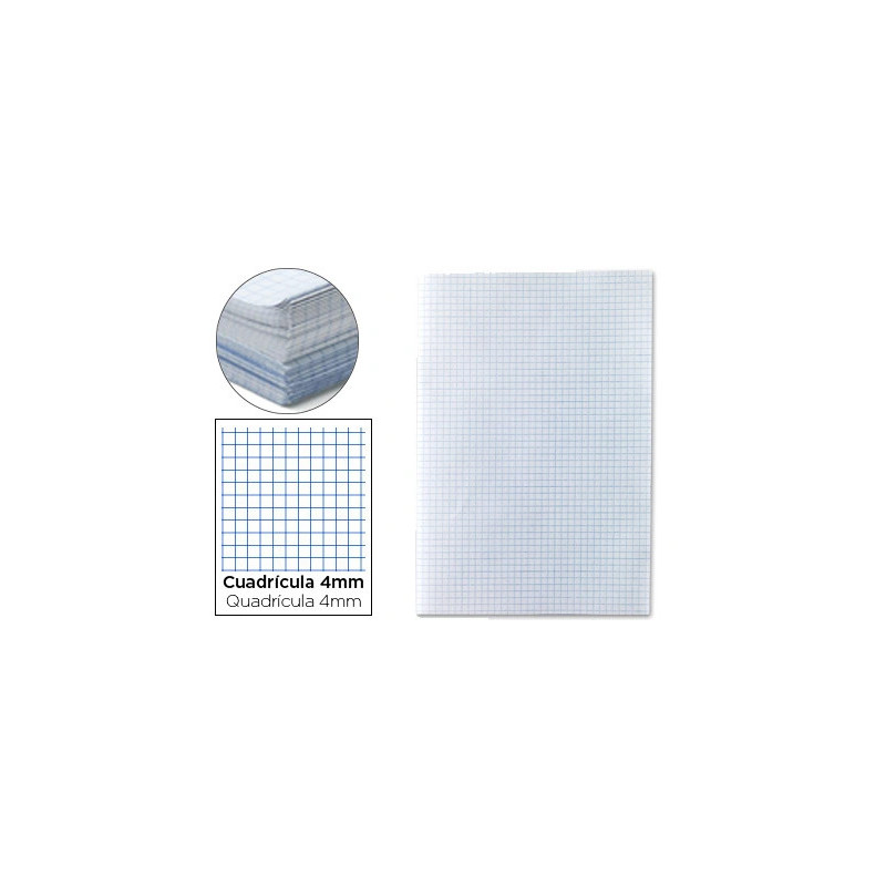 Papier écriture liderpapel 31x42.8cm ouvert copie double 60g/m2 quadrillage 4mm coloris blanc paquet 250f