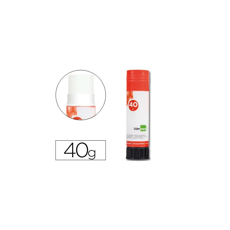 Colle blanche liderpapel adhésif haute qualité glissement maximum séchage instantané utilisation scolaire bâton 40g
