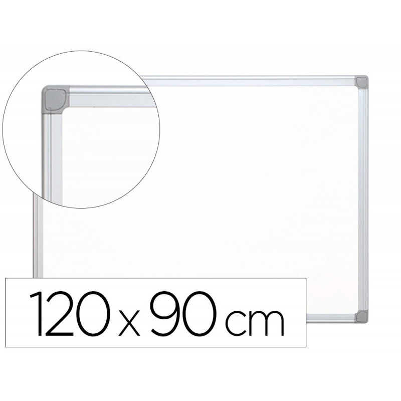 Tableau q-connect laqué magnétique cadre aluminium idéal collèges bureaux inclus accessoires fixation mur 120x90cm