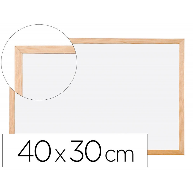 Tableau q-connect mélaminé cadre bois lisse lavable stabilité marqueurs spéciaux accessoires fixation mur 40x30cm