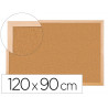 Tableau liège q-connect mural cadre bois pin naturel 2 faces inclus 5 épingles mémo fixation mur épaisseur 1mm 120x90cm