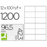 Étiquette adhésive q-connect 96.5x42.3mm coins droits imprimante jet encre laser copieur boîte 100 feuilles 1200 unités