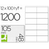 Étiquette adhésive q-connect 105x48mm coins droits imprimante jet d'encre laser copieur boîte 100 feuilles 1200 unités
