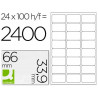 Étiquette adhésive q-connect 66x33.9mm coins arrondis imprimante jet encre laser copieur boîte 100 feuilles 2400 unités