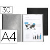Protège-documents liderpapel polypropylène couverture flexible 30 pochettes fixes a4 210x297mm noir opaque