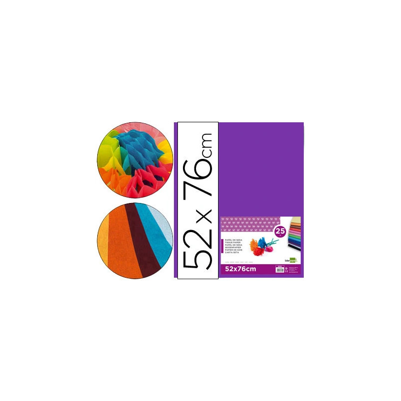 Papier de soie liderpapel 52x76cm 18g/m2 unicolore violet sachet 25f