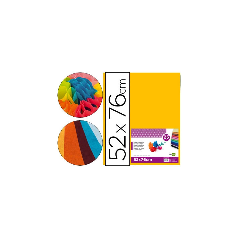 Papier de soie liderpapel 52x76cm 18g/m2 unicolore orange sachet 25f