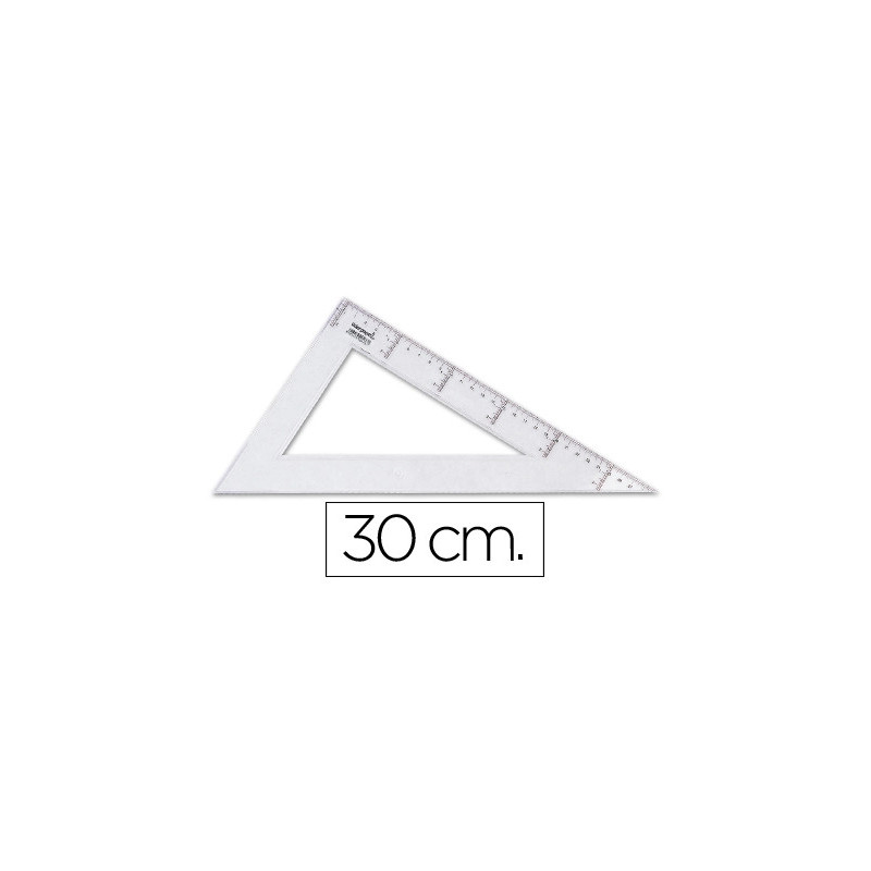 Équerre liderpapel 60 degrés 30cm biseautée graduée échelle millimètres transparente économique