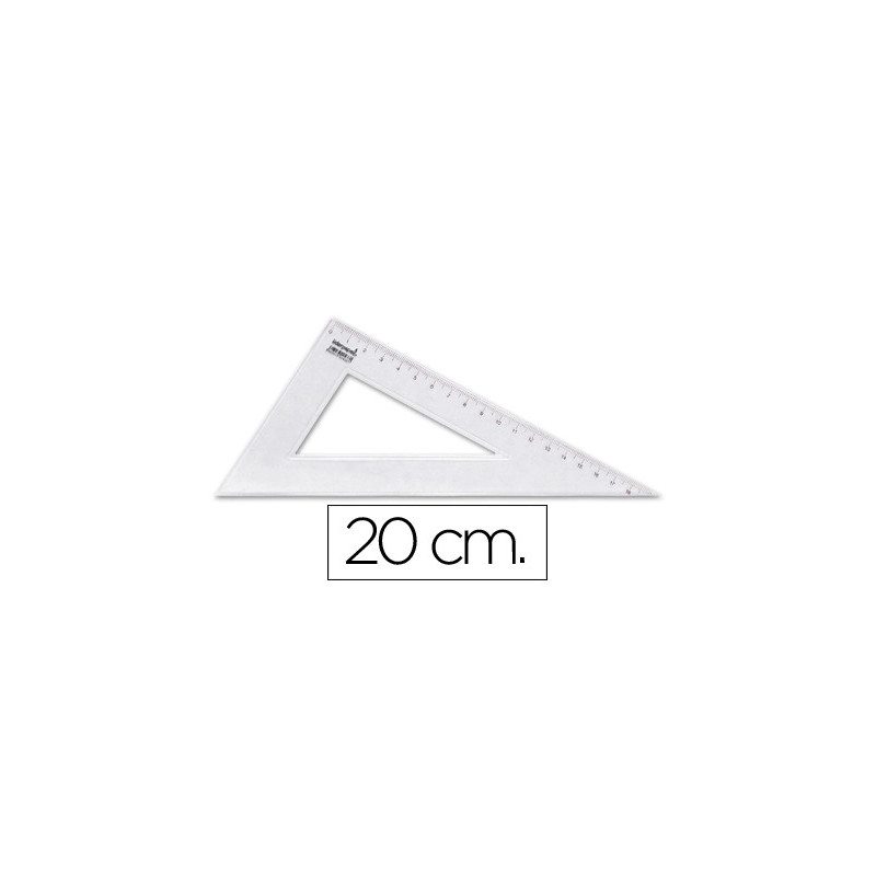 Équerre liderpapel 60 degrés 20cm biseautée graduée échelle millimètres transparente économique