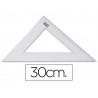 Équerre liderpapel 45 degrés biseautée dimension hypoténuse 30cm graduée échelle millimètres transparente économique