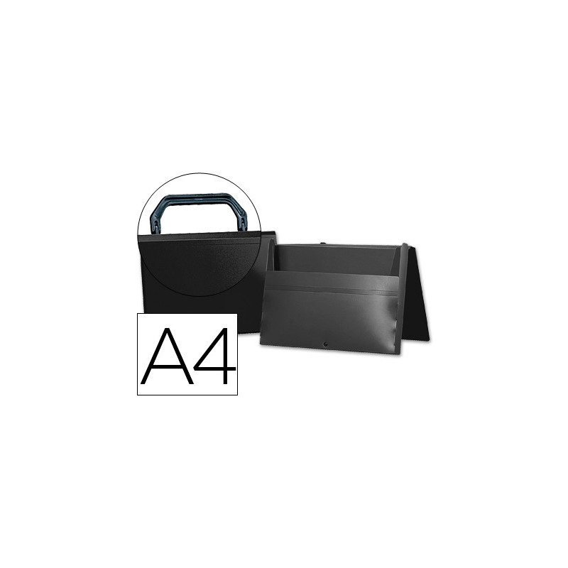 Pochette liderpapel polypropylène porte-documents a4 297x210mm 1000 microns poignée plastique fermoir opaque noir