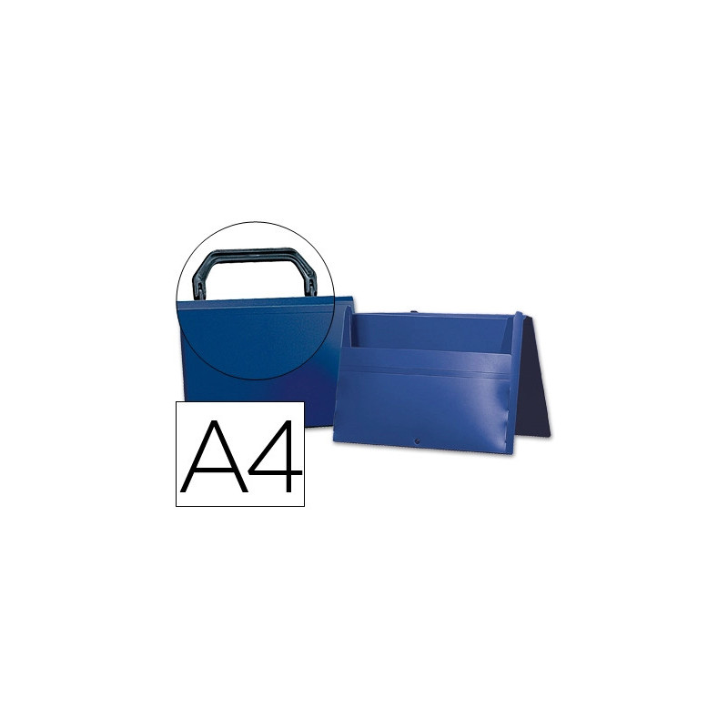 Pochette liderpapel polypropylène porte-documents a4 297x210mm 1000 microns poignée plastique fermoir opaque bleu