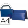 Pochette liderpapel polypropylène porte-documents a4 297x210mm 1000 microns poignée plastique fermoir opaque bleu
