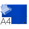 Chemise liderpapel polypropylène dos flexible a4 210x297mm 4/10e 3 rabats élastique 100f coloris bleu translucide