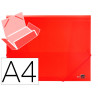 Chemise liderpapel polypropylène dos flexible a4 210x297mm 4/10e 3 rabats élastique 100f coloris rouge translucide