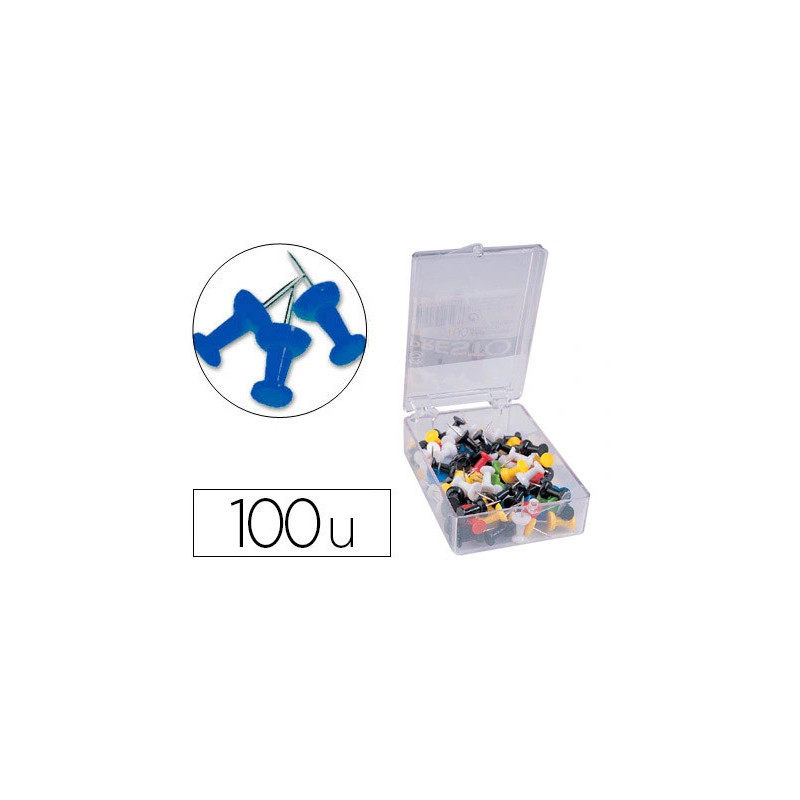 Punaise q-connect épingle mémo coloris bleu boîte 100 unités