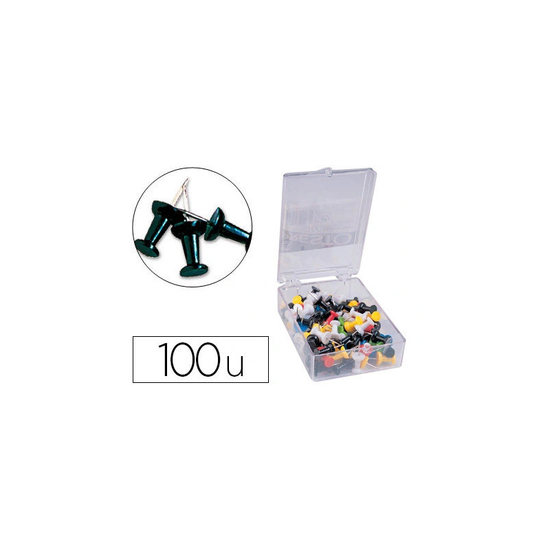 Punaise q-connect épingle mémo coloris noir boîte 100 unités