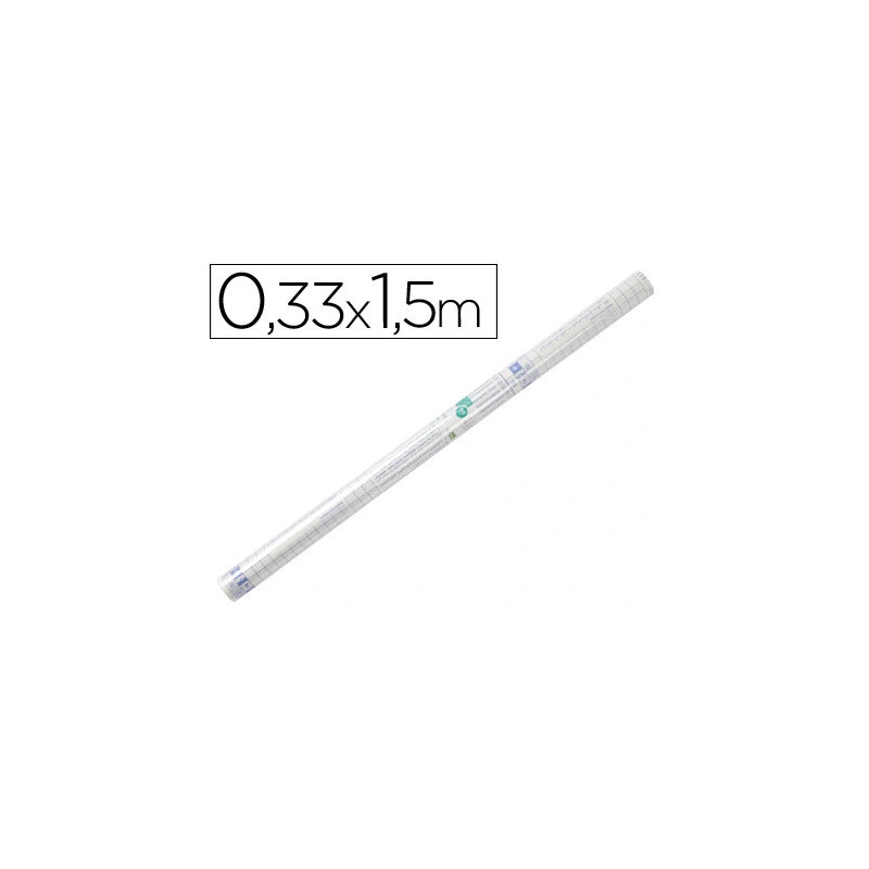 Couvre-livres liderpapel adhésif repositionnable 0.33x1.50m rouleau plastique 50 microns