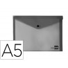 Pochette enveloppe liderpapel polypropylene 180 microns a5 210x148mm 50f fermeture bouton resistant noir opaque