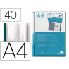 Protege-docs liderpapel kangourou personnalisable polypro 40 pochettes fixes a4 210x297mm vert translucide